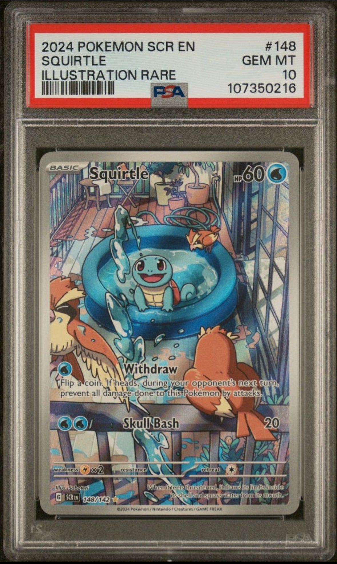 Pokémon TCG: SV07 Stellar Crown Squirtle 148/142 IR - Gem Mint PSA 10